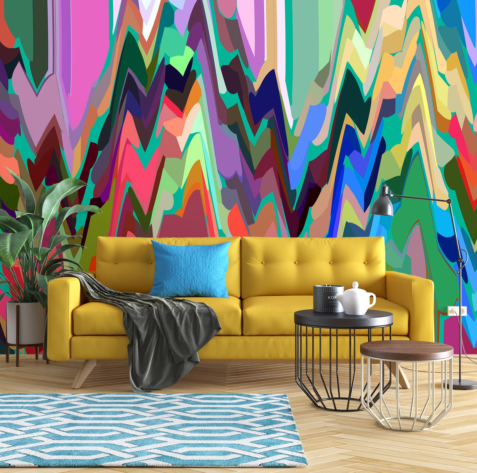 3D Colored Trees 70122 Shandra Smith Wall Mural Wall Murals