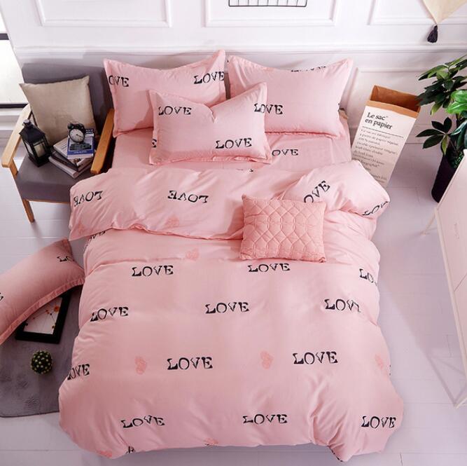 3D Pink Bottom Love Letters 12061 Bed Pillowcases Quilt