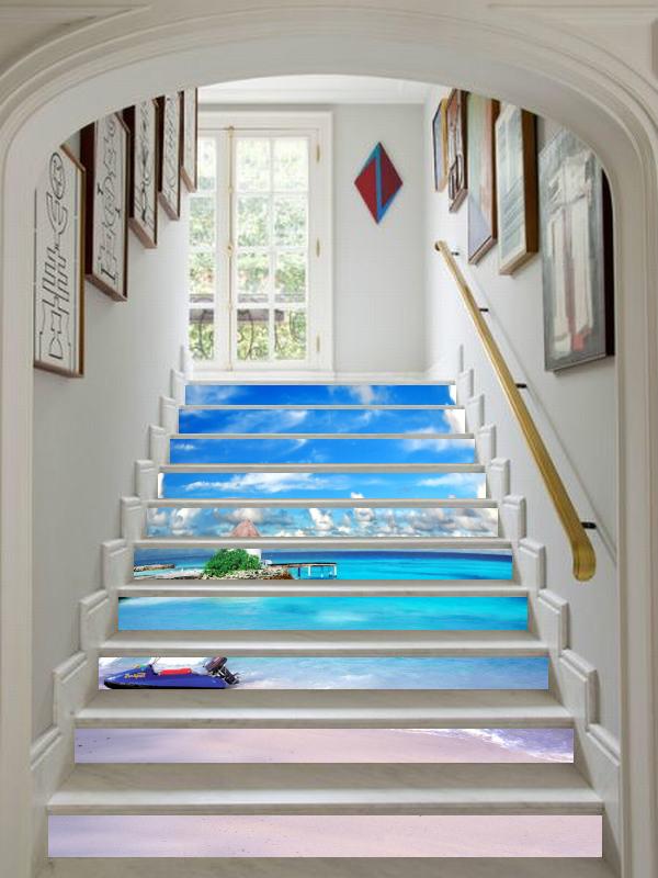 3D Beach 2876 Stair Risers Wallpaper AJ Wallpaper 