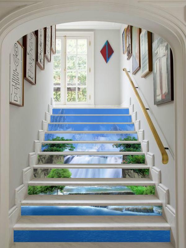 3D Waterfall 2369 Stair Risers Wallpaper AJ Wallpaper 