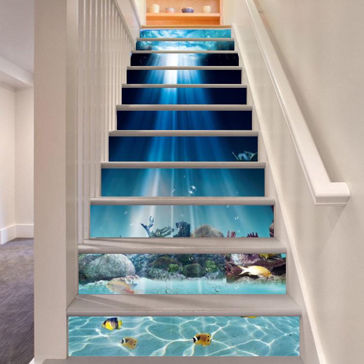 3D Seabed 7692 Stair Risers Wallpaper AJ Wallpaper 