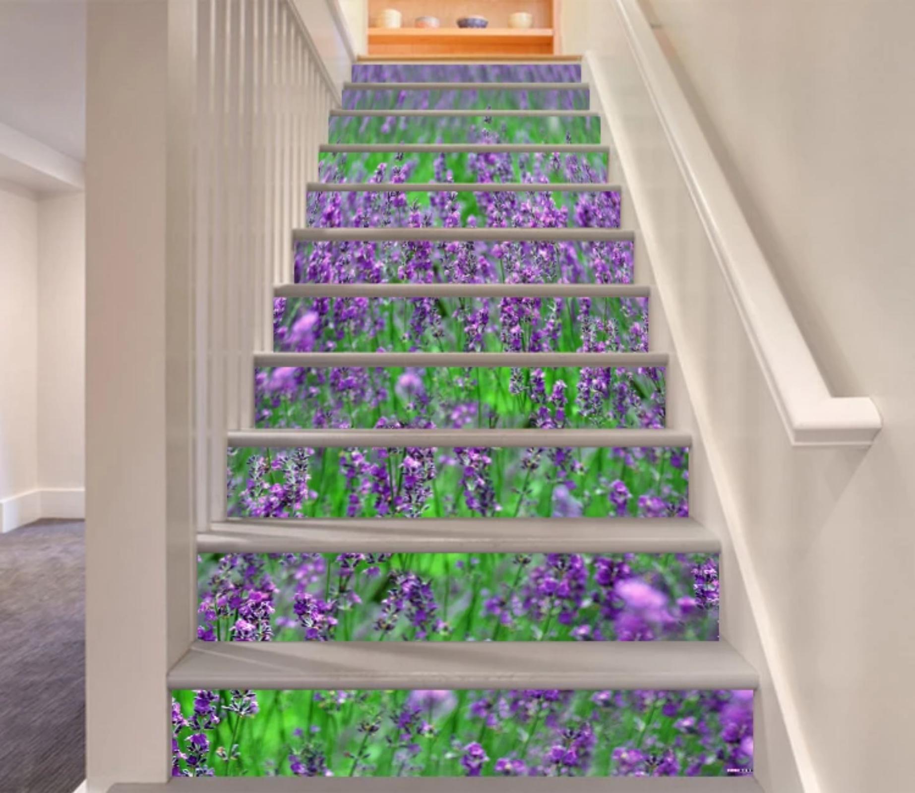 3D Lavender 4965 Stair Risers Wallpaper AJ Wallpaper 