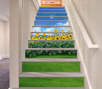 3D Sunflower 3760 Stair Risers Wallpaper AJ Wallpaper 
