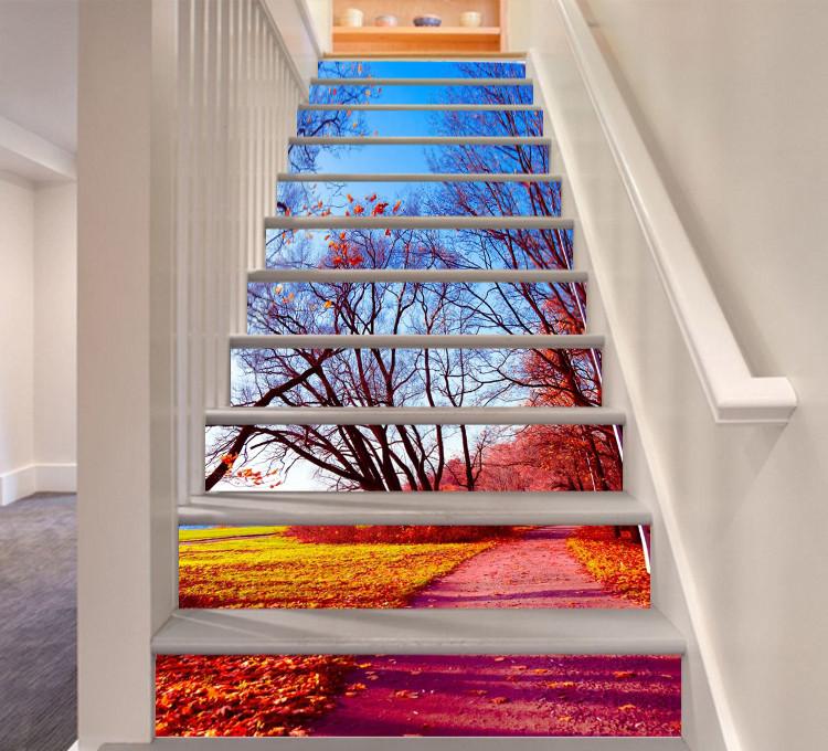 3D Trees Fallen Leaves 378 Stair Risers Wallpaper AJ Wallpaper 