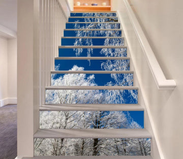 3D Snow Tree 598 Stair Risers Wallpaper AJ Wallpaper 