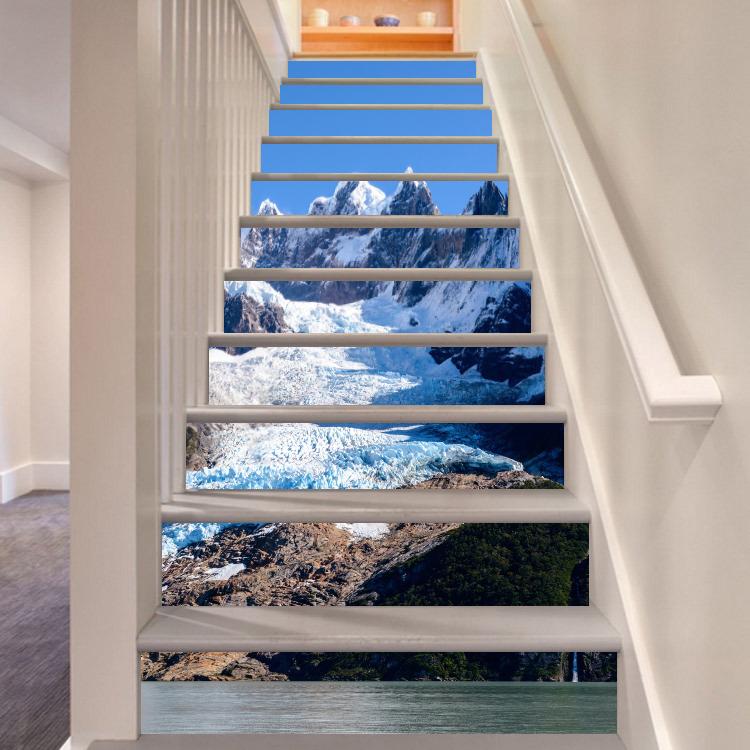 3D Snow Mountain 756 Stair Risers Wallpaper AJ Wallpaper 