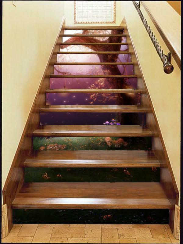 3D Beautiful Tree 41 Stair Risers Wallpaper AJ Wallpaper 