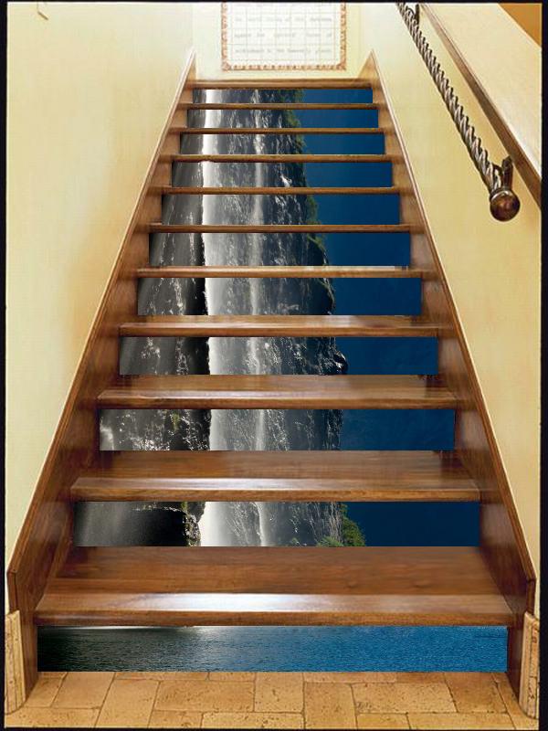 3D Waterfall 6495 Stair Risers Wallpaper AJ Wallpaper 