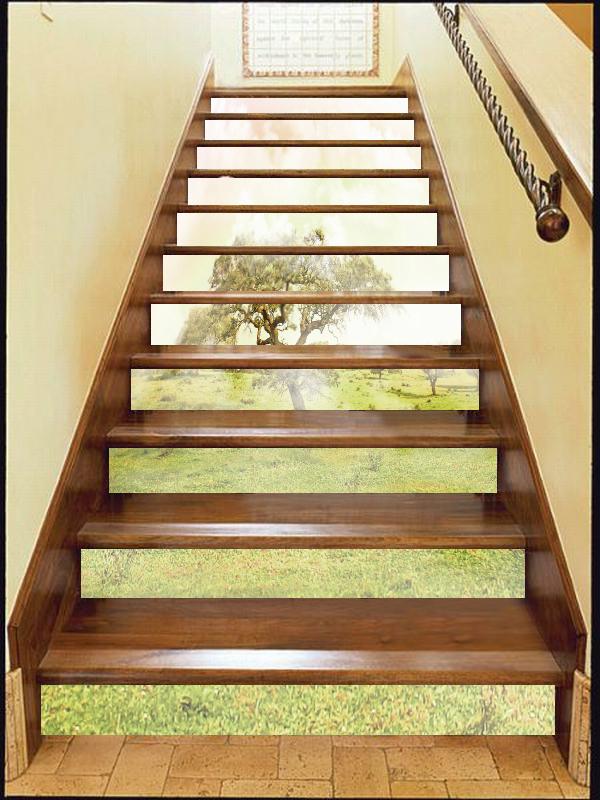 3D Grassland 586 Stair Risers Wallpaper AJ Wallpaper 