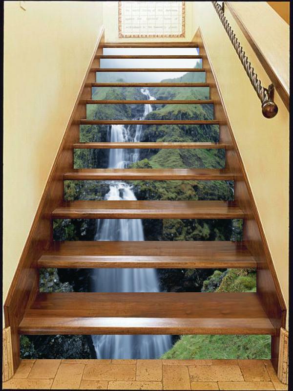 3D Running River 86 Stair Risers Wallpaper AJ Wallpaper 