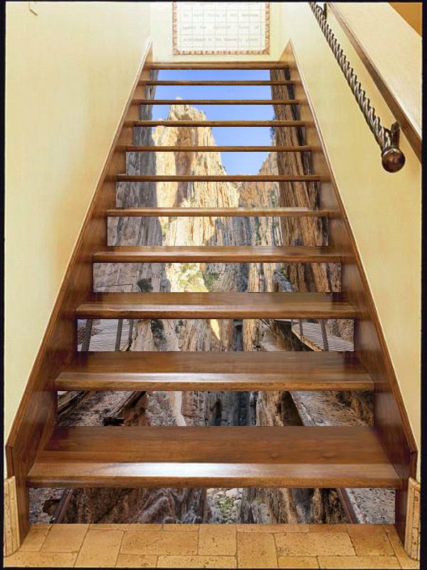 3D Mountain Plank Road 396 Stair Risers Wallpaper AJ Wallpaper 