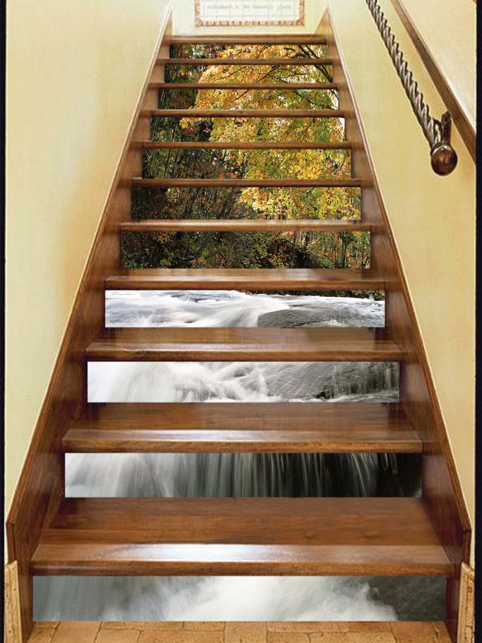 3D Fast River 960 Stair Risers Wallpaper AJ Wallpaper 