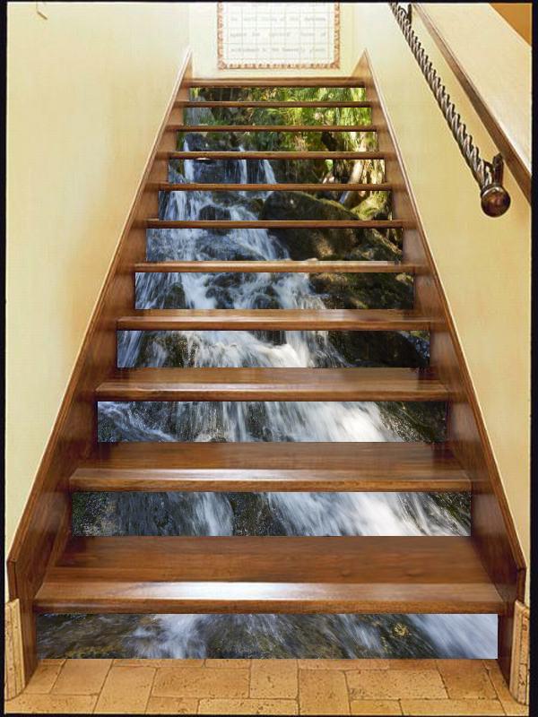 3D Rivulet 2569 Stair Risers Wallpaper AJ Wallpaper 