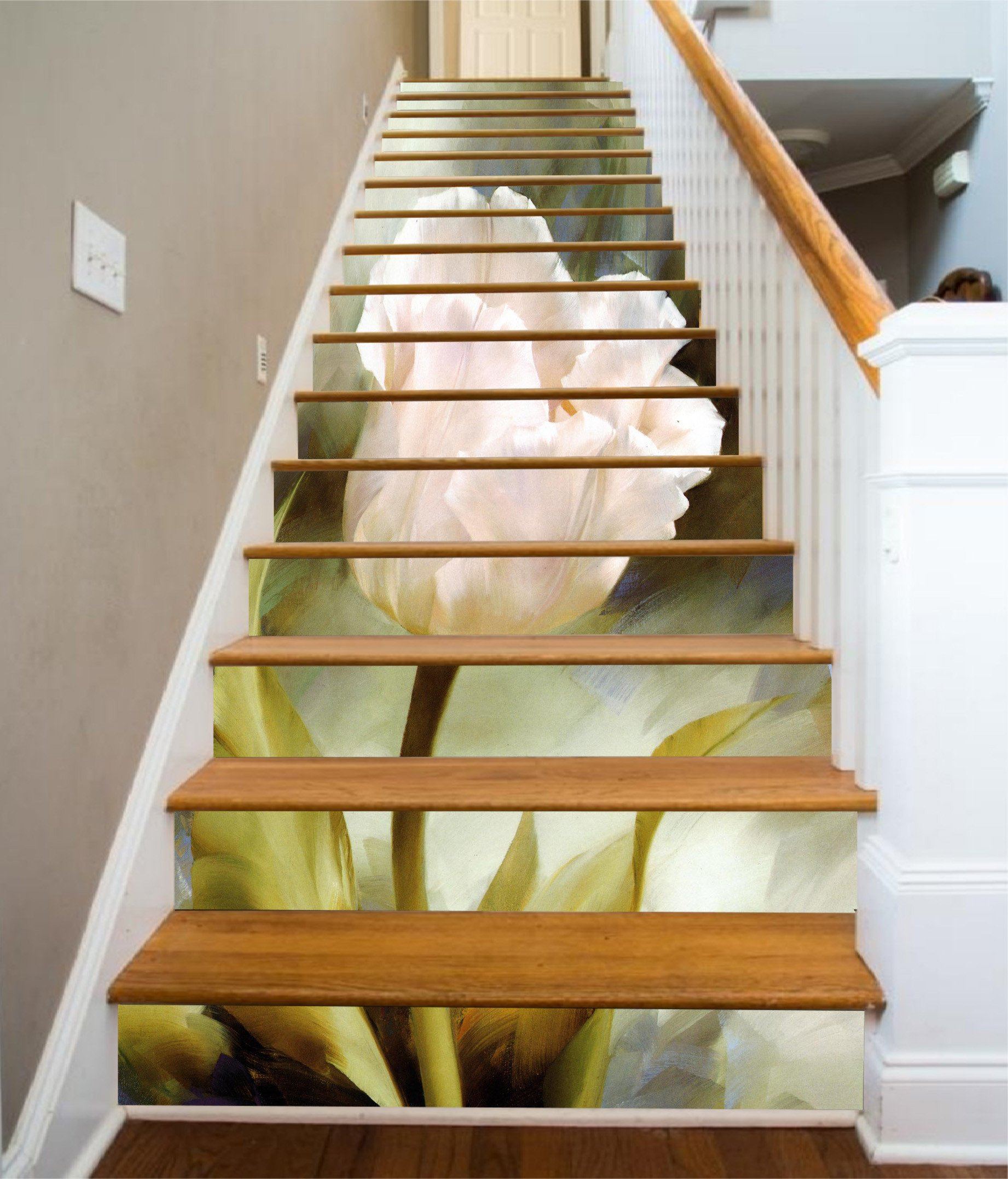 3D Elegant Tulip Flower 1001 Stair Risers Wallpaper AJ Wallpaper 
