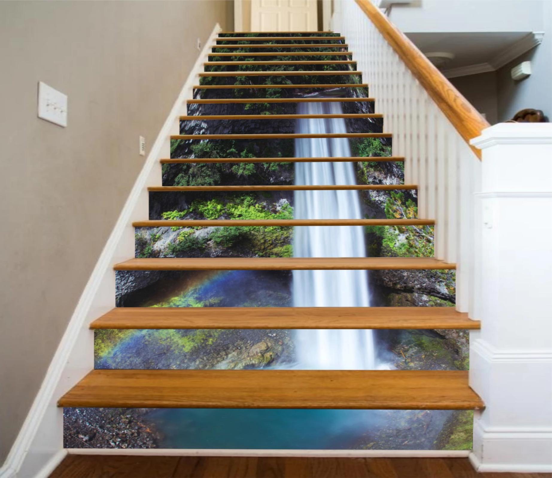 3D Waterfall 5147 Stair Risers Wallpaper AJ Wallpaper 
