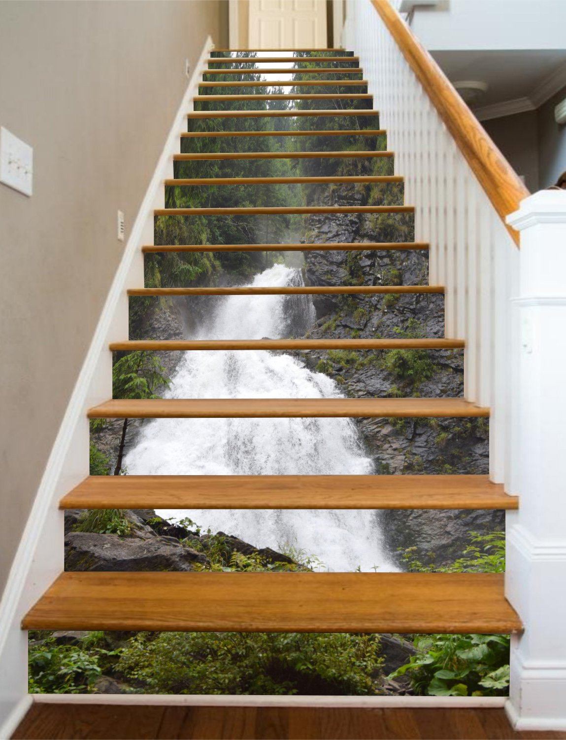3D Waterfall 5267 Stair Risers Wallpaper AJ Wallpaper 