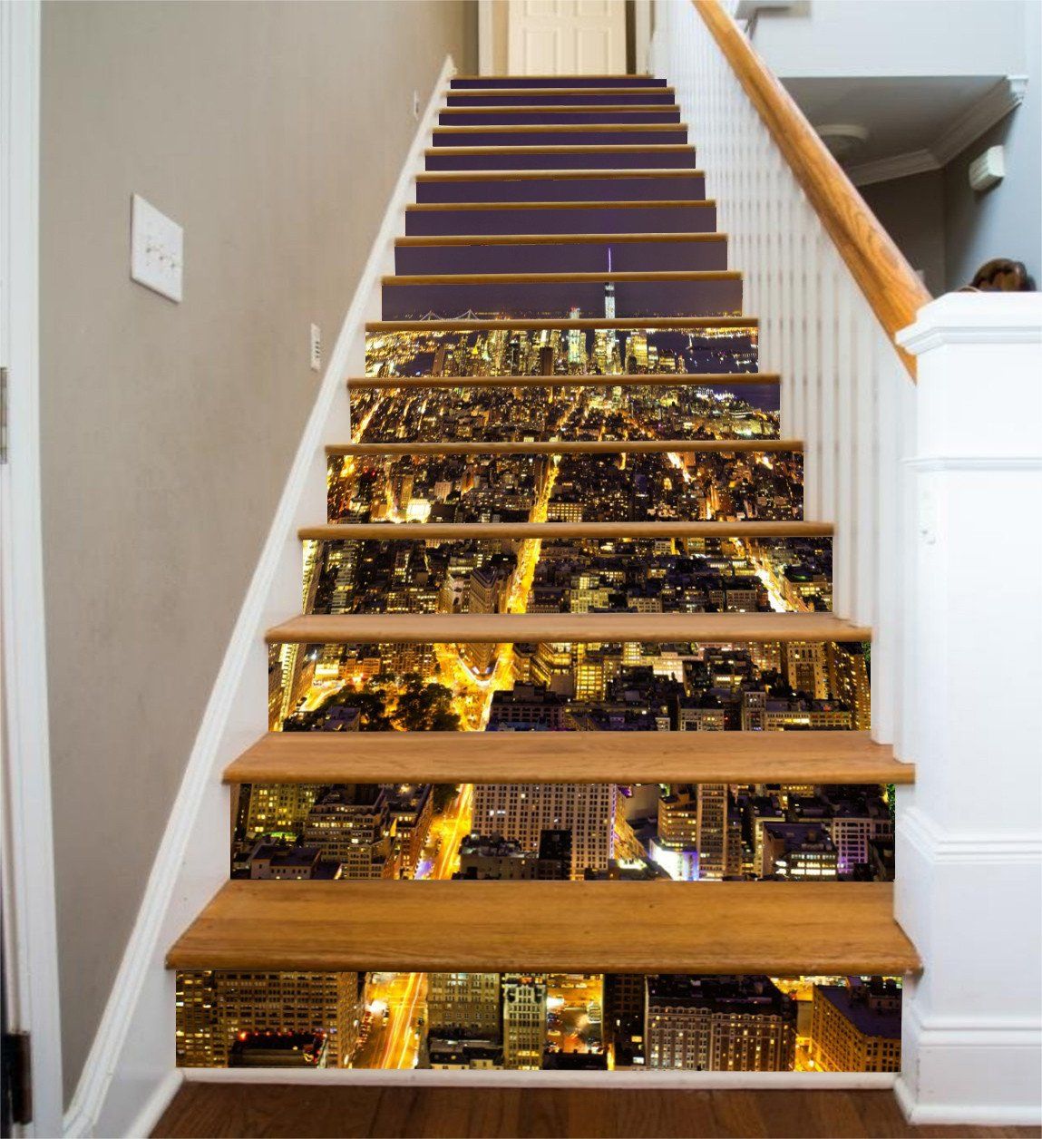 3D Prosperous City 124 Stair Risers Wallpaper AJ Wallpaper 