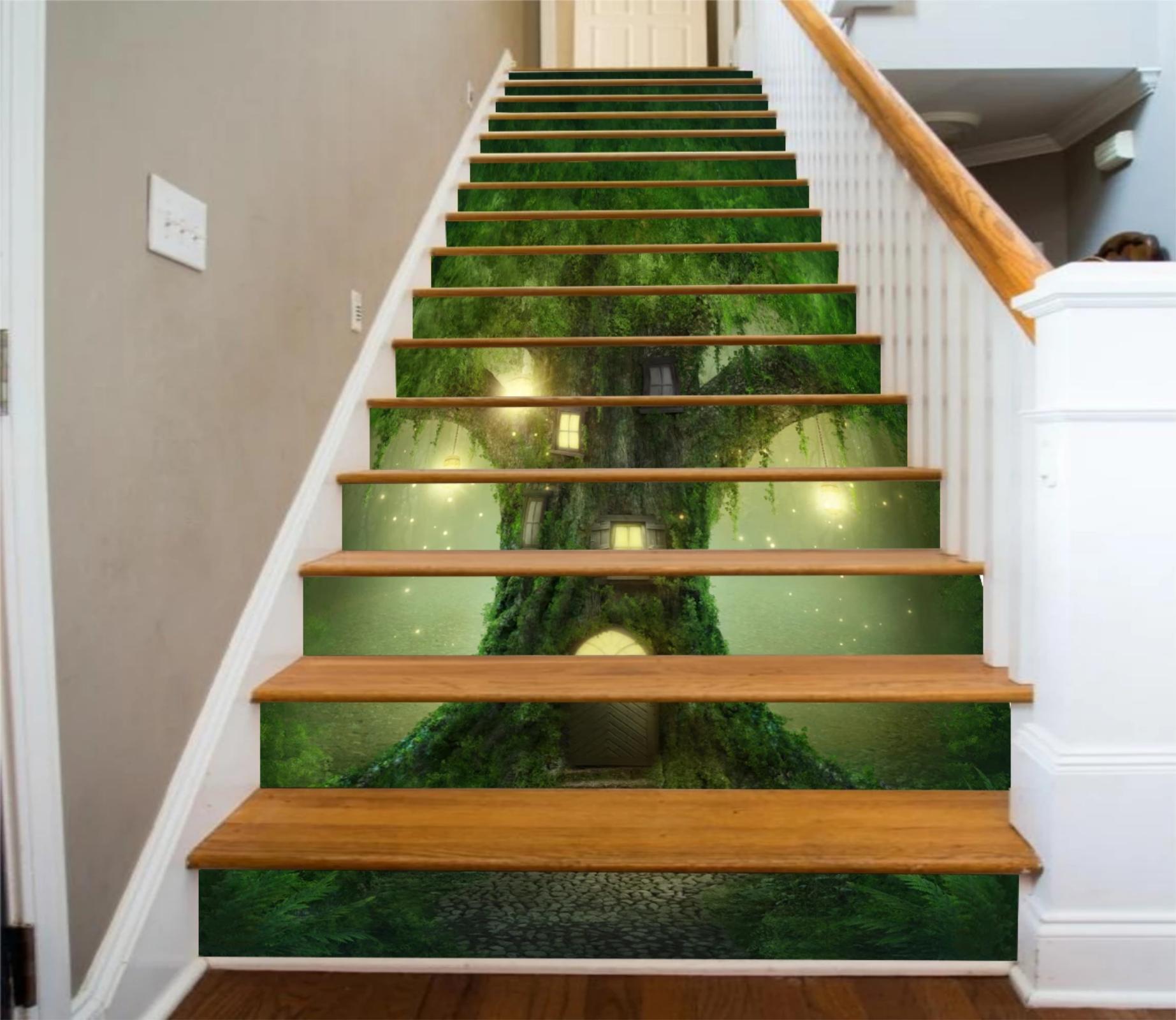3D Tree House 934 Stair Risers Wallpaper AJ Wallpaper 