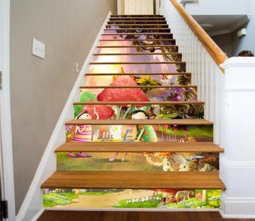 3D Mushroom 732 Stair Risers Wallpaper AJ Wallpaper 