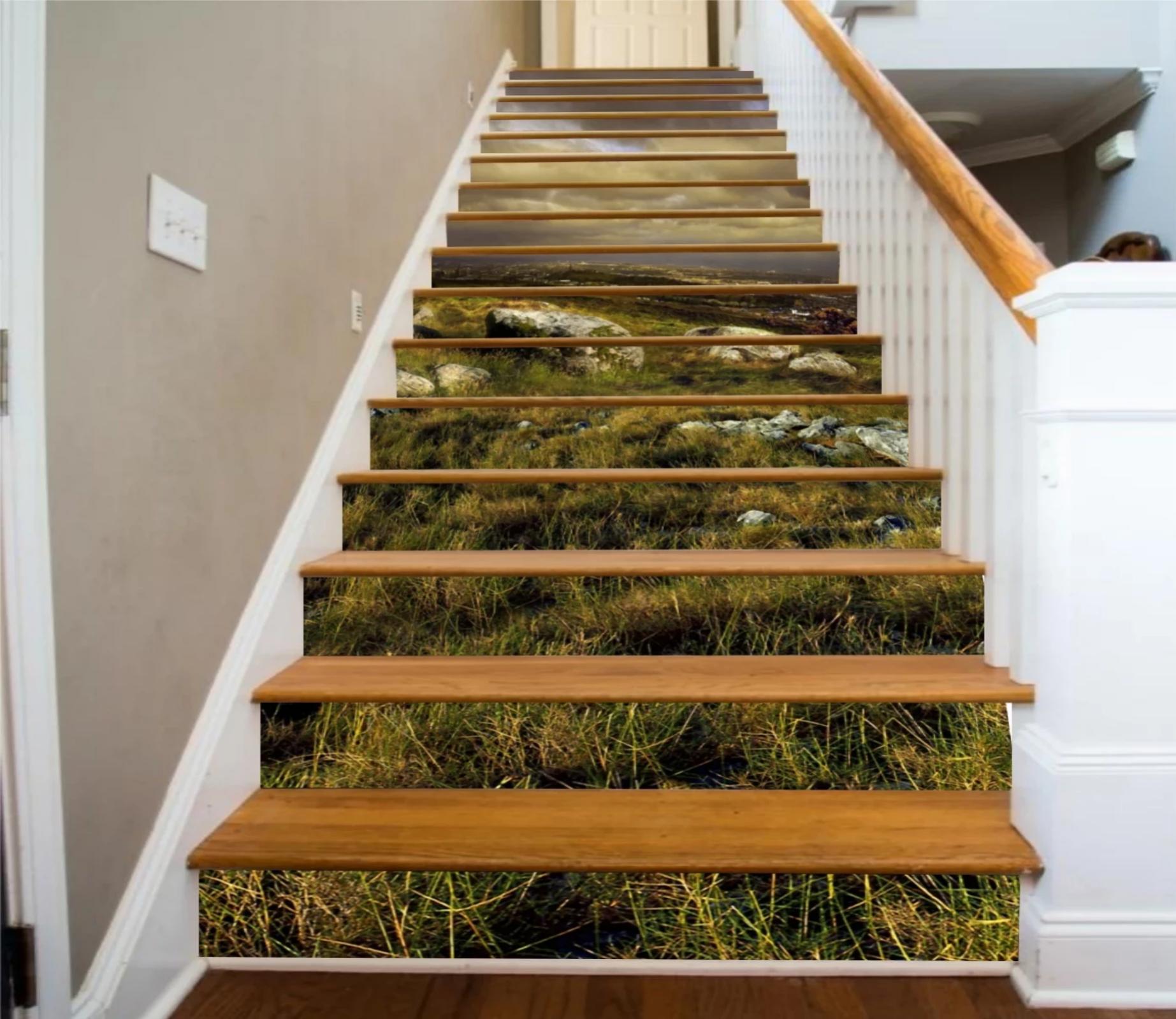 3D Grassland 6583 Stair Risers Wallpaper AJ Wallpaper 