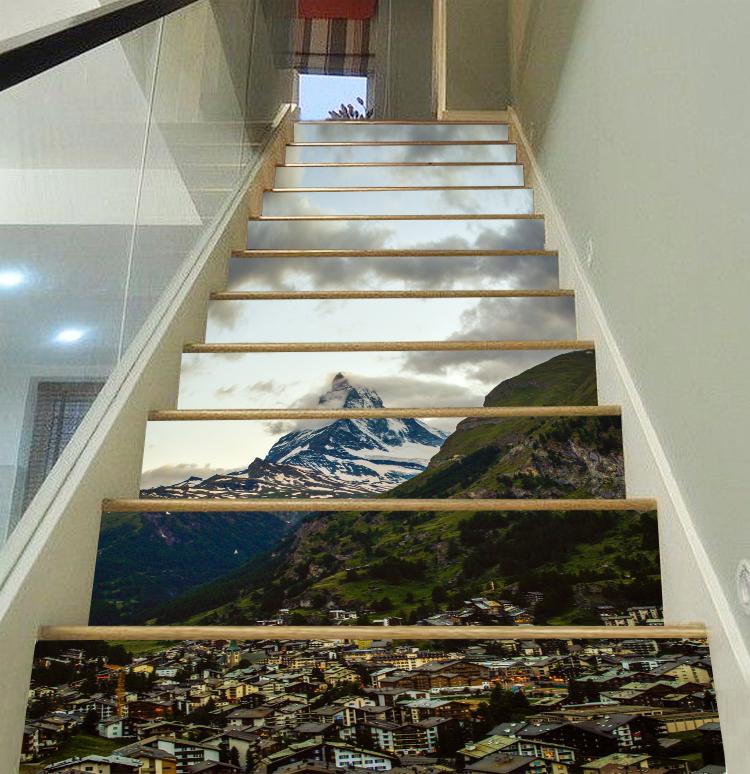 3D Snow Mountain 476 Stair Risers Wallpaper AJ Wallpaper 