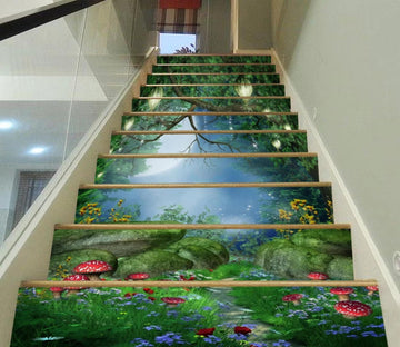 3D Jungle 2597 Stair Risers Wallpaper AJ Wallpaper 