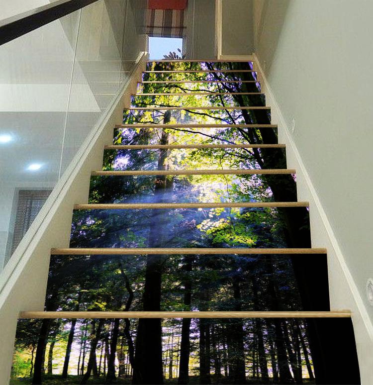 3D Woods 4286 Stair Risers Wallpaper AJ Wallpaper 