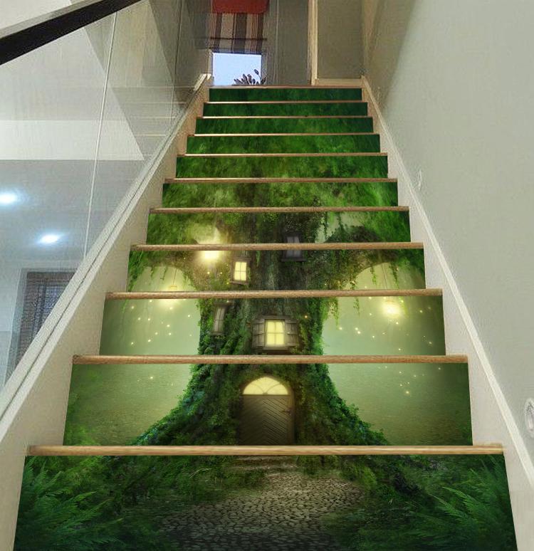 3D Tree House 934 Stair Risers Wallpaper AJ Wallpaper 