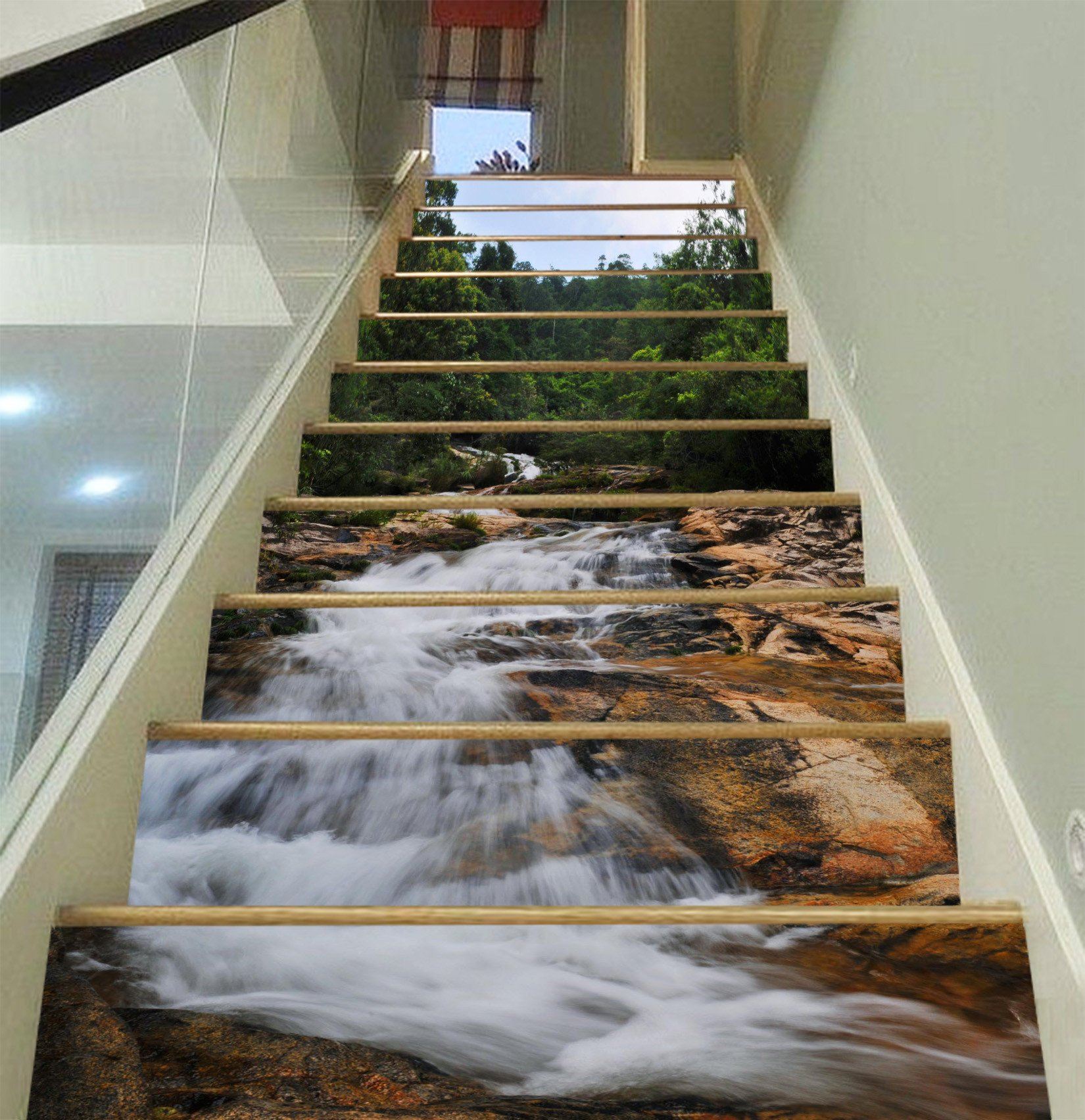 3D River Bed Rocks 764 Stair Risers Wallpaper AJ Wallpaper 