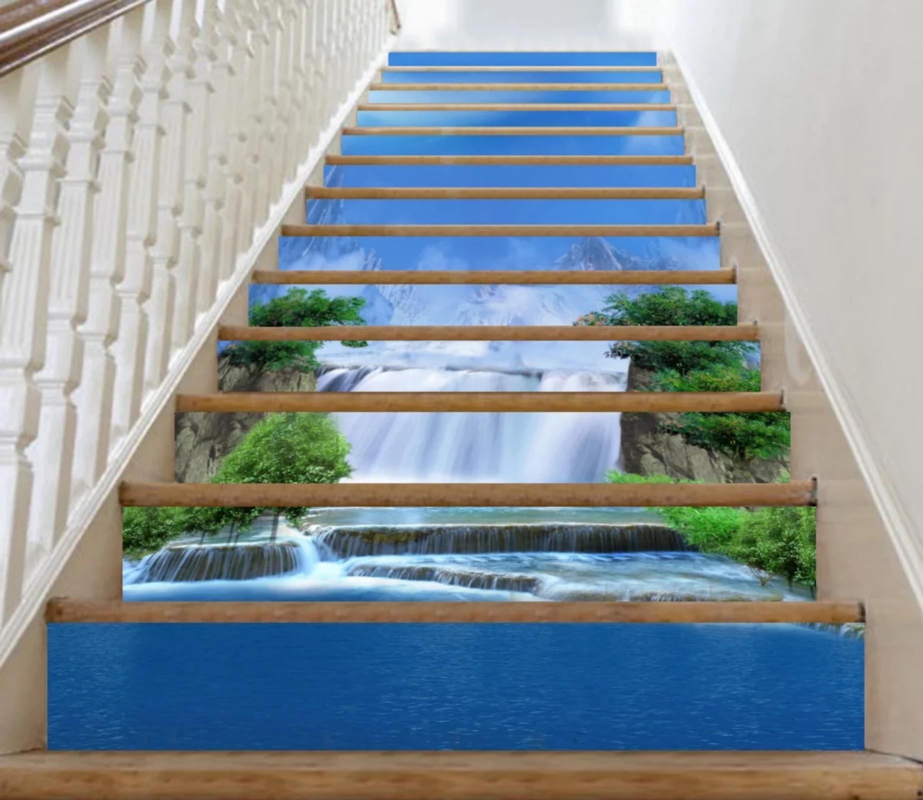 3D Waterfall 2369 Stair Risers Wallpaper AJ Wallpaper 