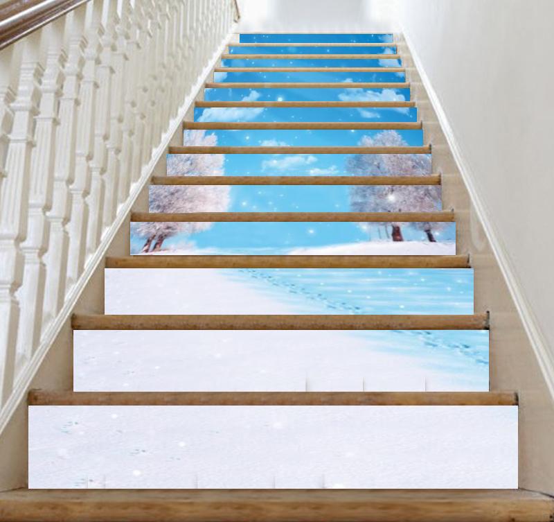 3D Snowfield 522 Stair Risers Wallpaper AJ Wallpaper 