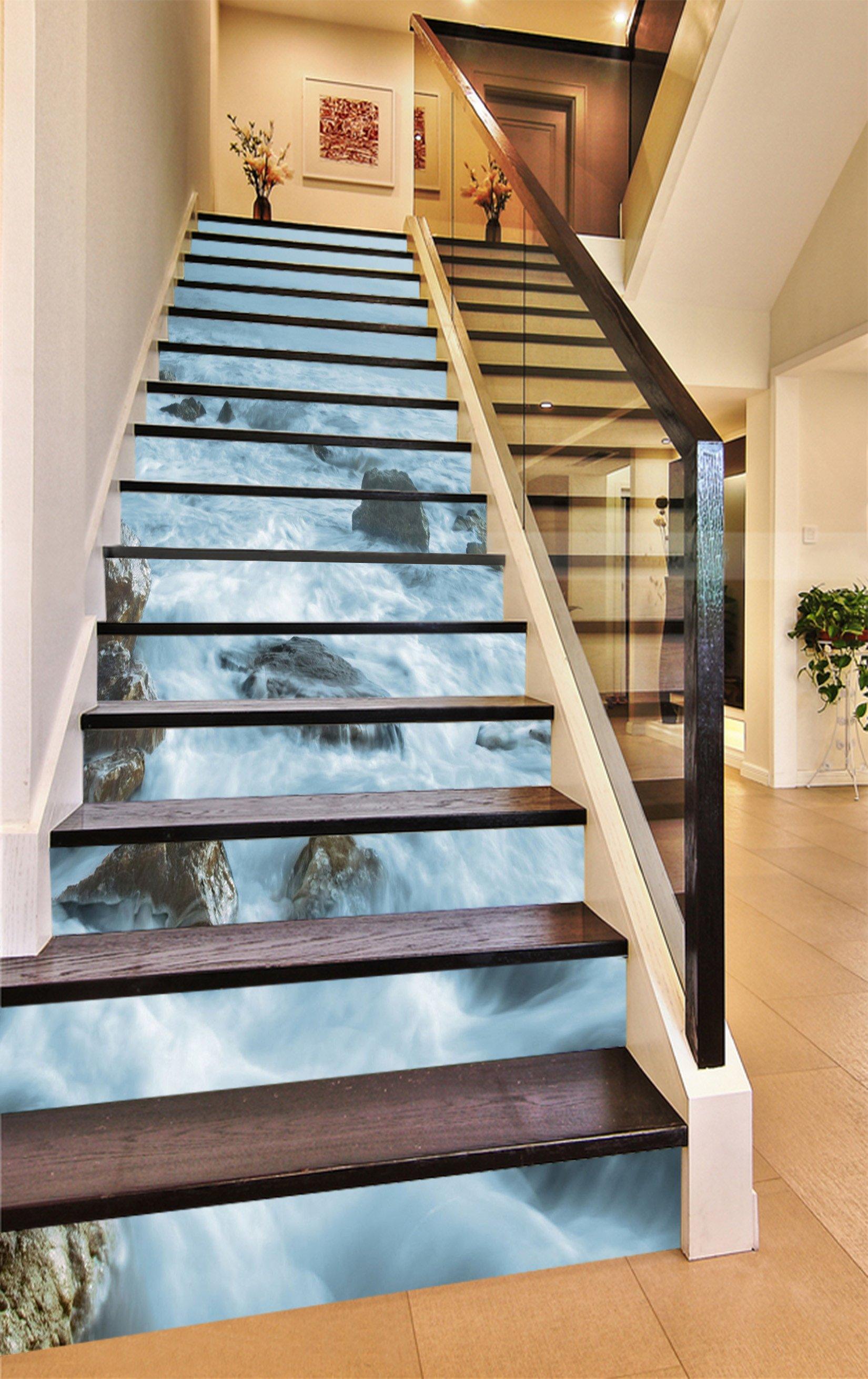 3D Vast Misty Sea 1619 Stair Risers Wallpaper AJ Wallpaper 