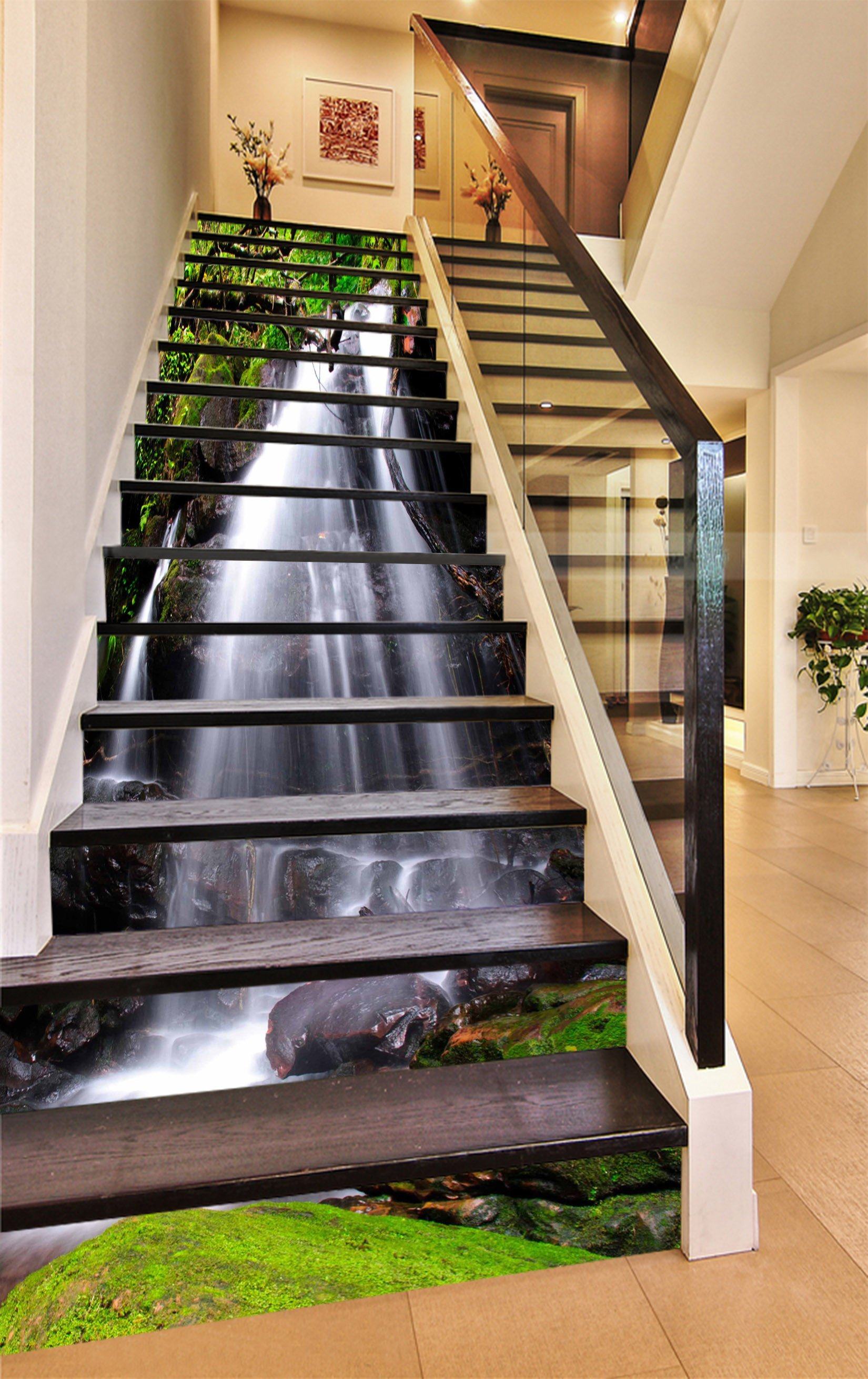 3D Waterfall Rocks 1170 Stair Risers Wallpaper AJ Wallpaper 
