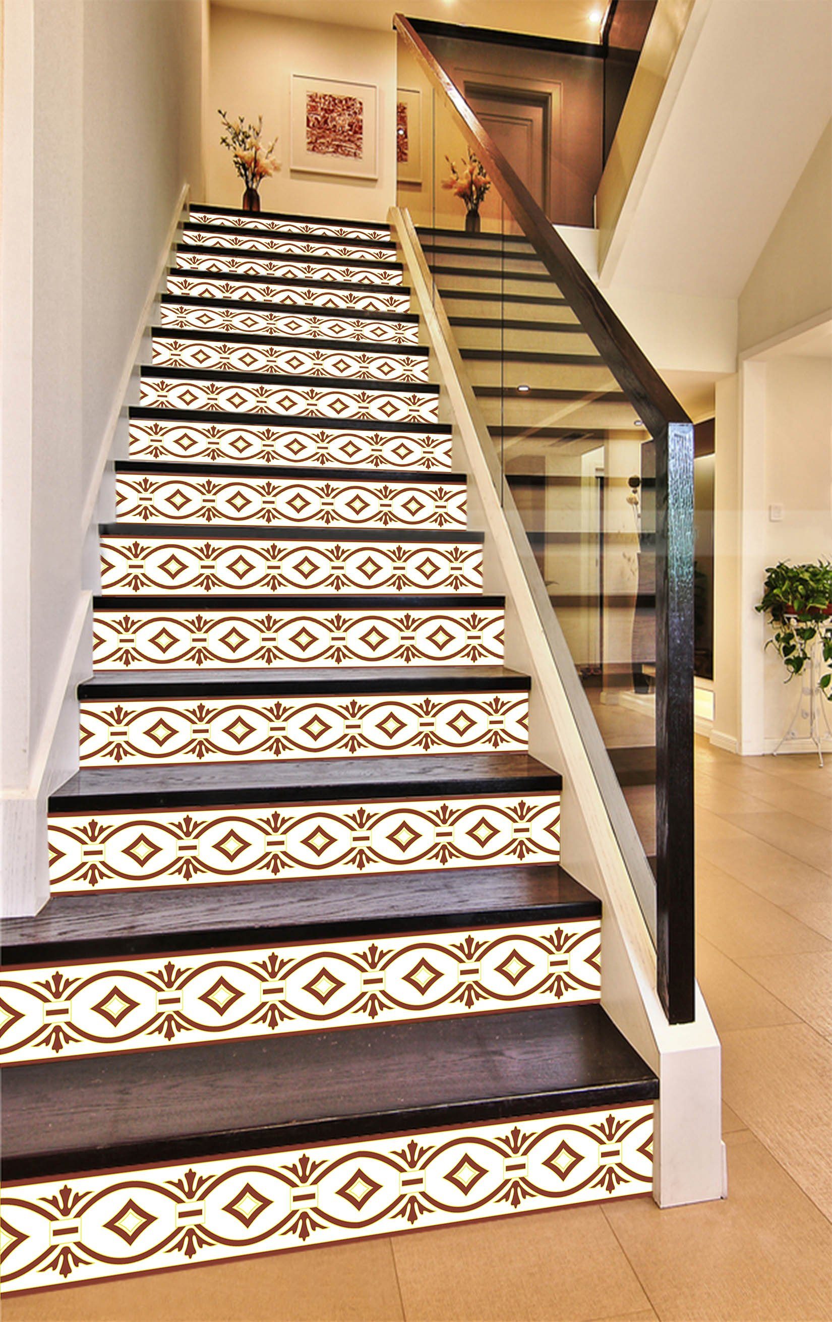 3D Classic Line Pattern 1672 Stair Risers Wallpaper AJ Wallpaper 
