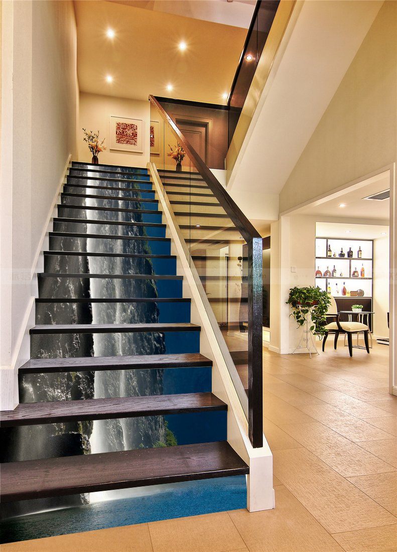 3D Waterfall 6495 Stair Risers Wallpaper AJ Wallpaper 