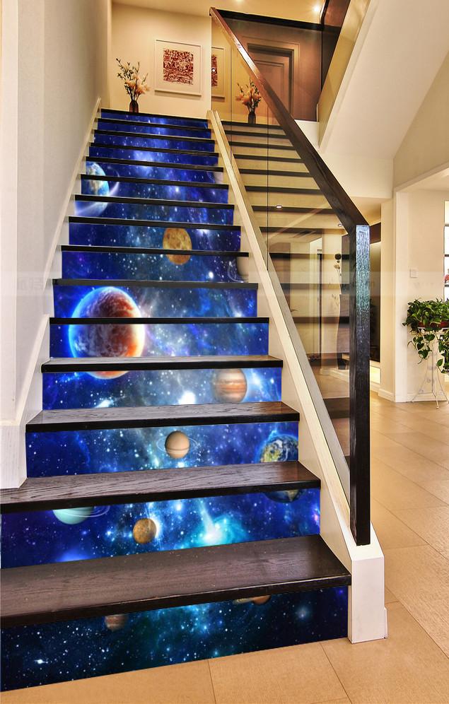 3D Brilliant Space 687 Stair Risers Wallpaper AJ Wallpaper 