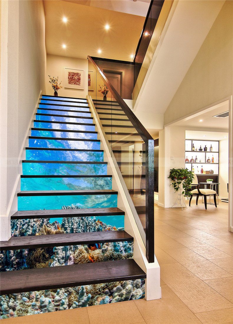 3D Ocean Corals 210 Stair Risers Wallpaper AJ Wallpaper 