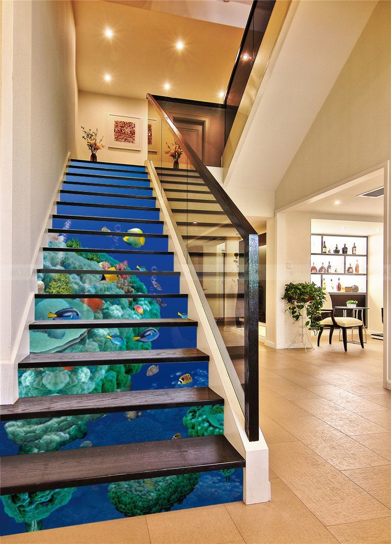 3D Magical Ocean World 419 Stair Risers Wallpaper AJ Wallpaper 