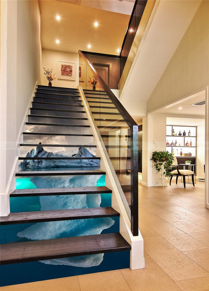 3D Ocean Iceberg 115 Stair Risers Wallpaper AJ Wallpaper 