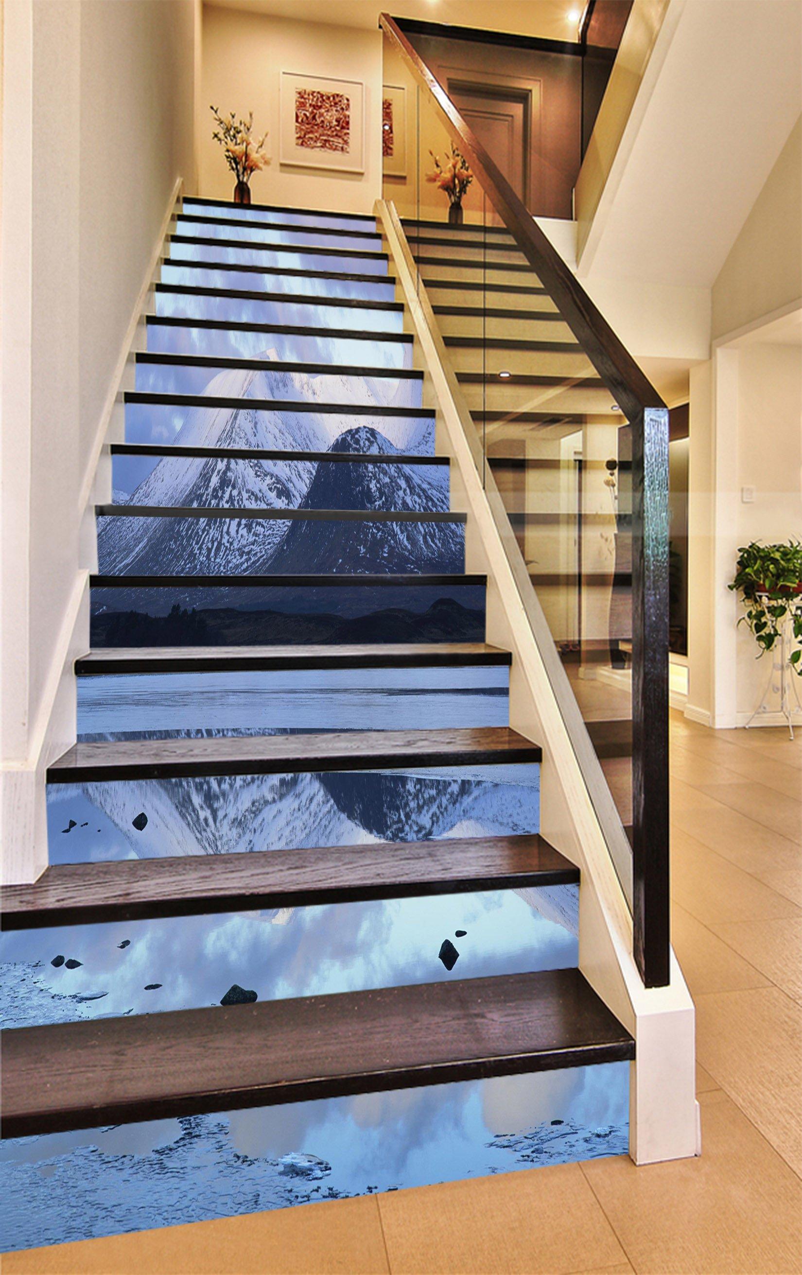 3D Snow Mountains 1271 Stair Risers Wallpaper AJ Wallpaper 