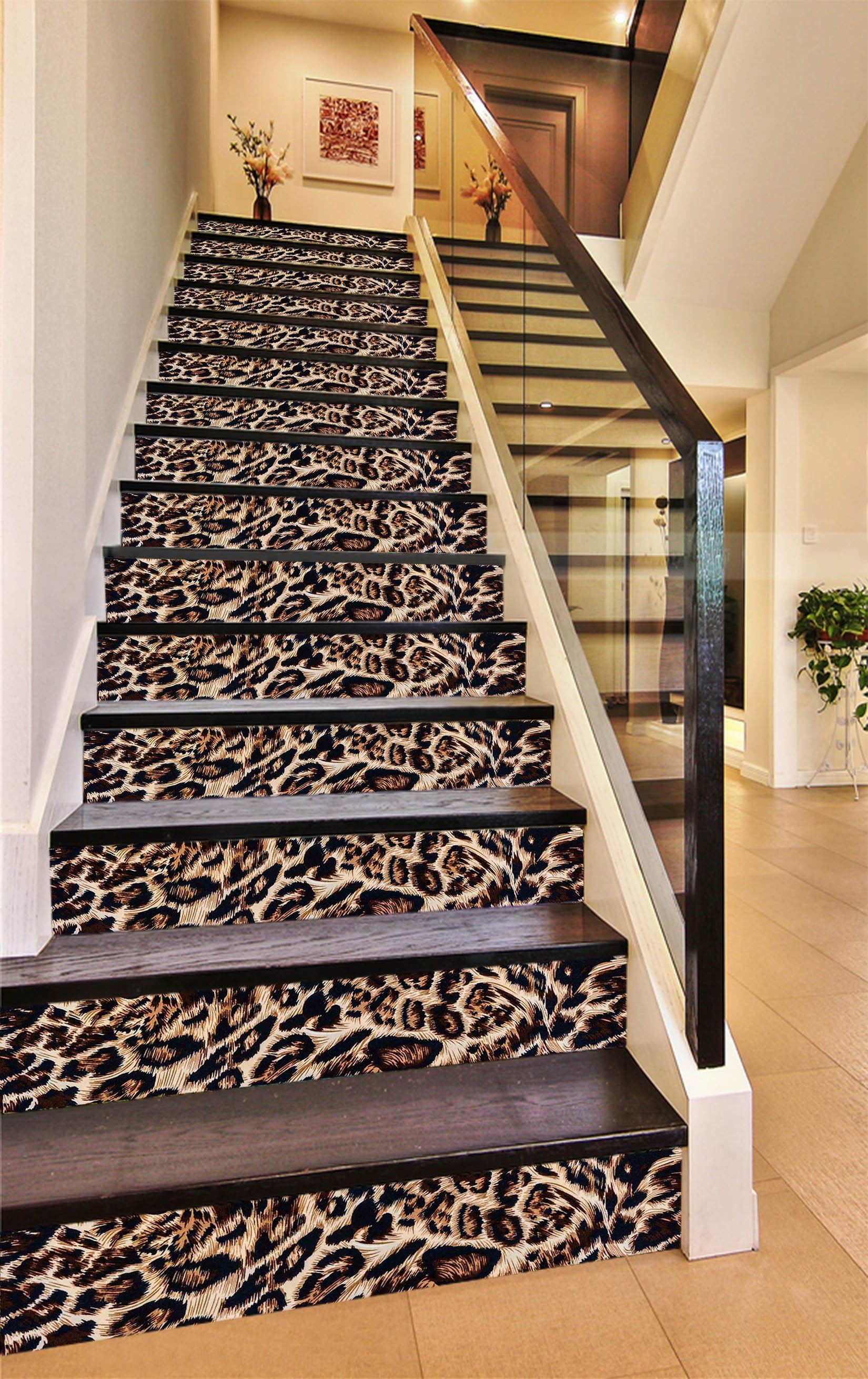 3D Fashion Leopard 1137 Stair Risers Wallpaper AJ Wallpaper 