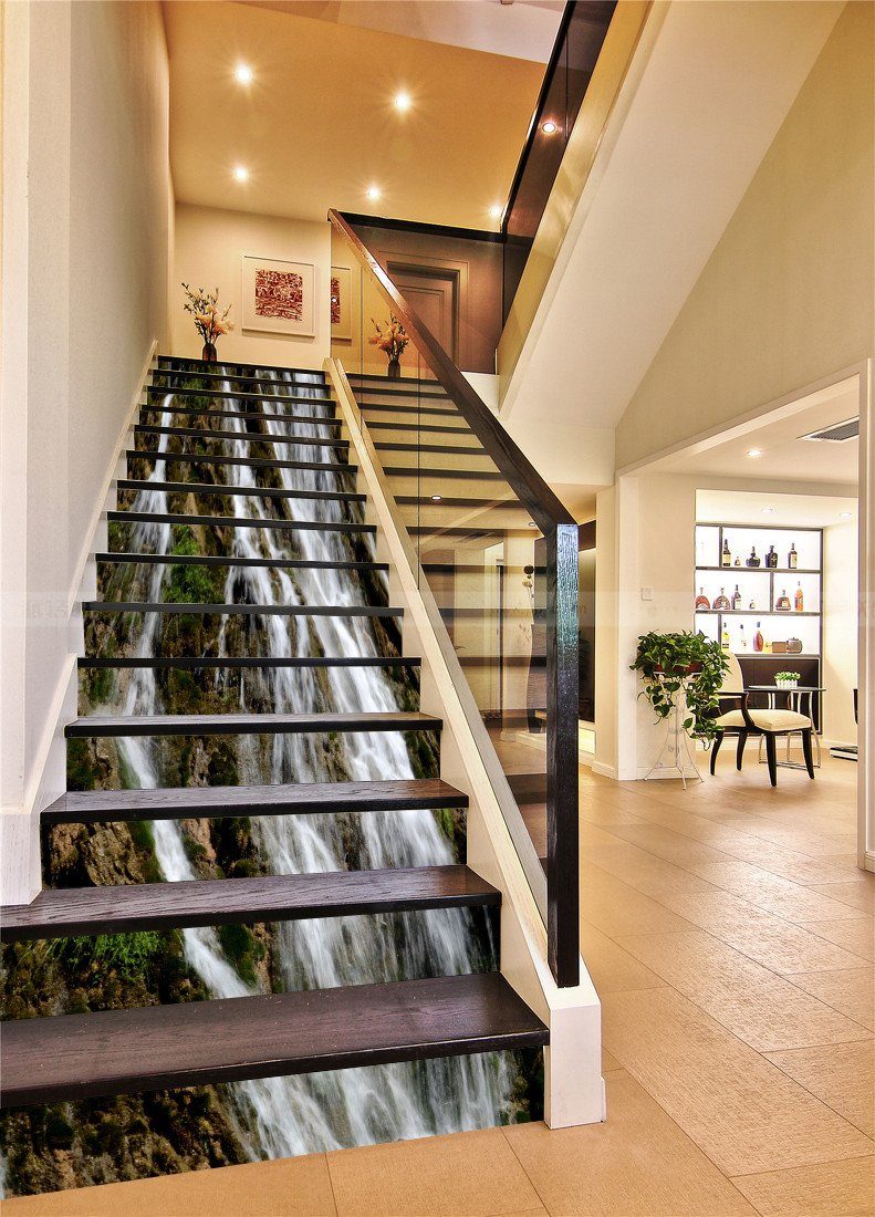 3D Vertical Streams 106 Stair Risers Wallpaper AJ Wallpaper 