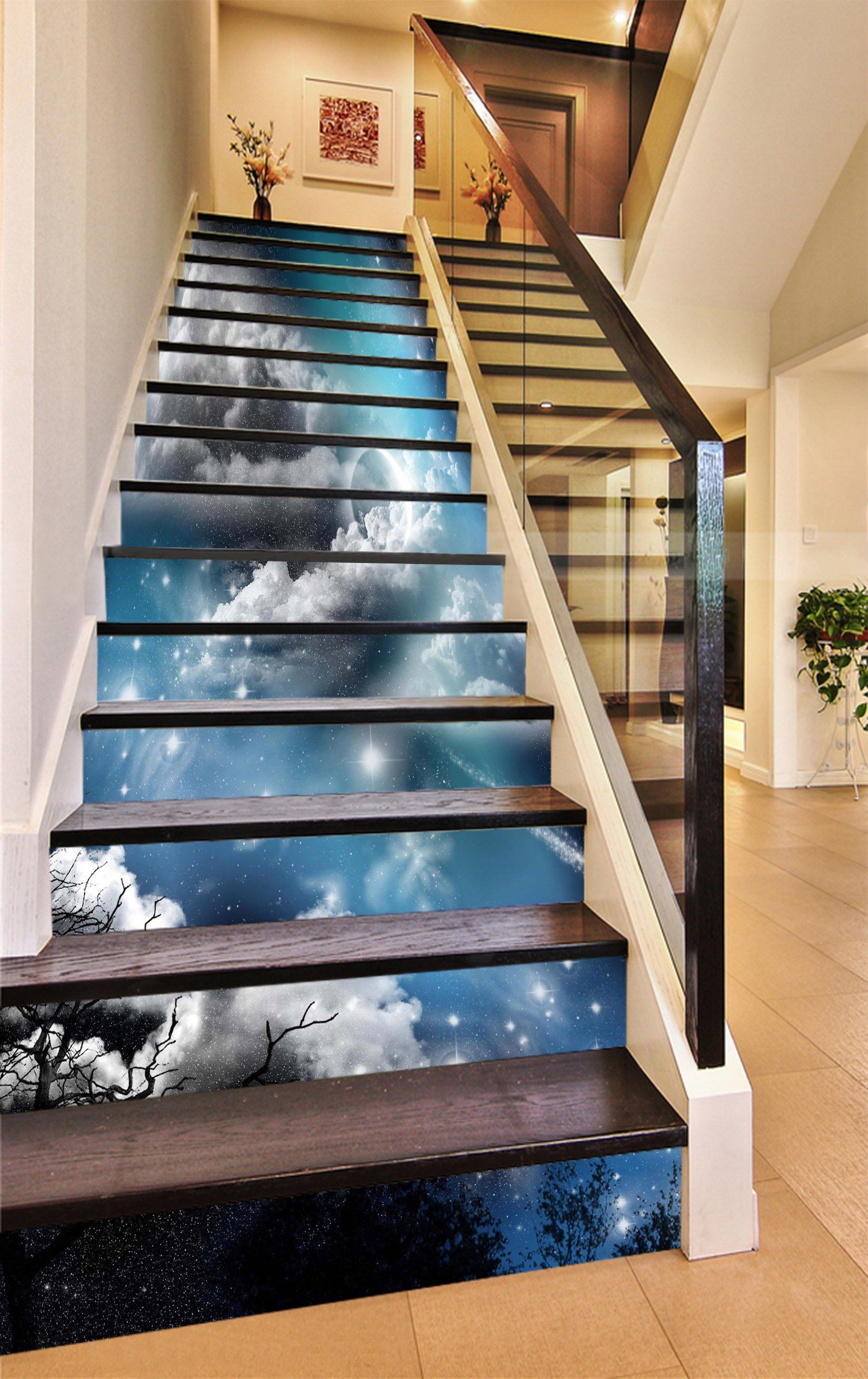 3D Pretty Stars Sky 1102 Stair Risers Wallpaper AJ Wallpaper 