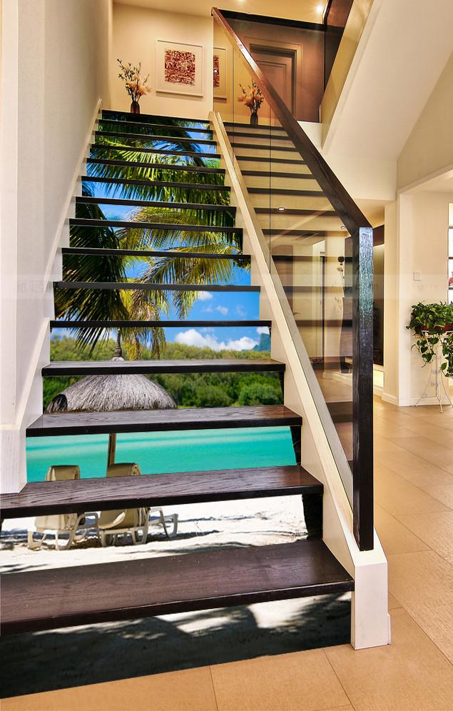 3D Beach Scenery 513 Stair Risers Wallpaper AJ Wallpaper 