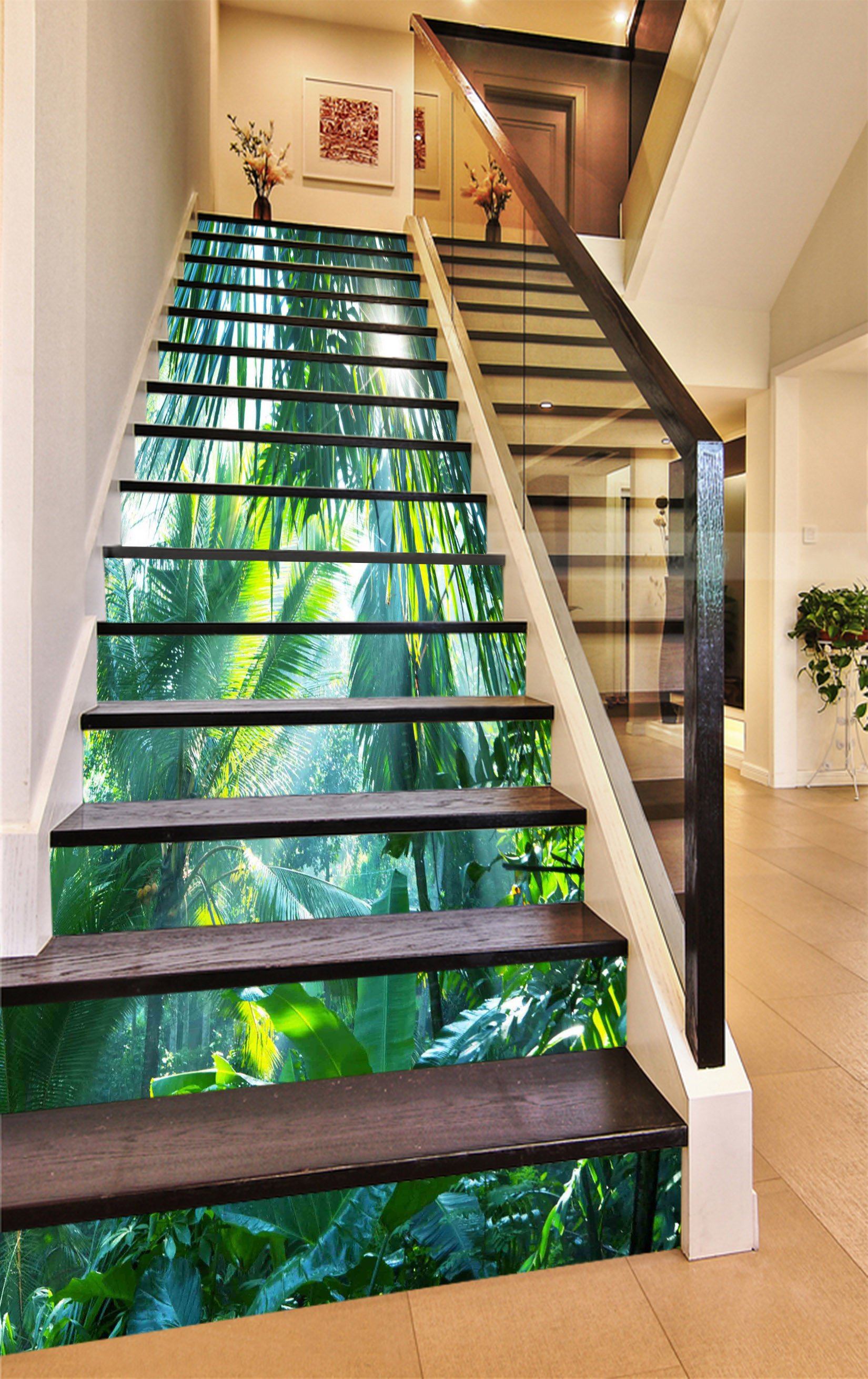 3D Tropical Rainforest 1205 Stair Risers Wallpaper AJ Wallpaper 