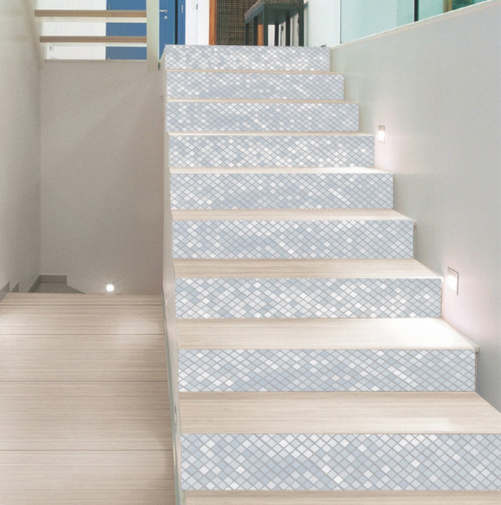 3D Delicate Square Mosaic 6852 Marble Tile Texture Stair Risers Wallpaper AJ Wallpaper 