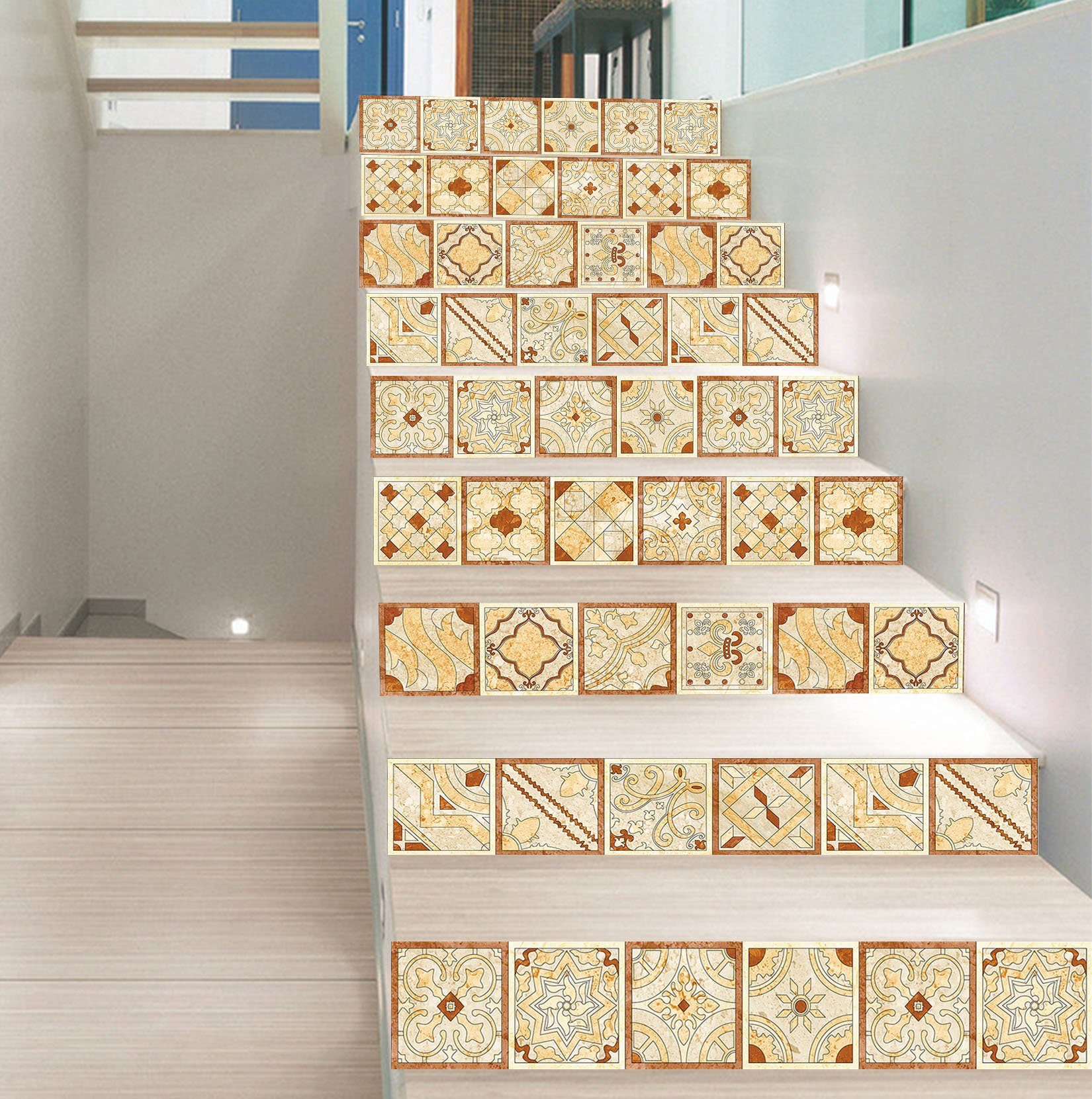 3D Retro Pattern 1654 Stair Risers Wallpaper AJ Wallpaper 