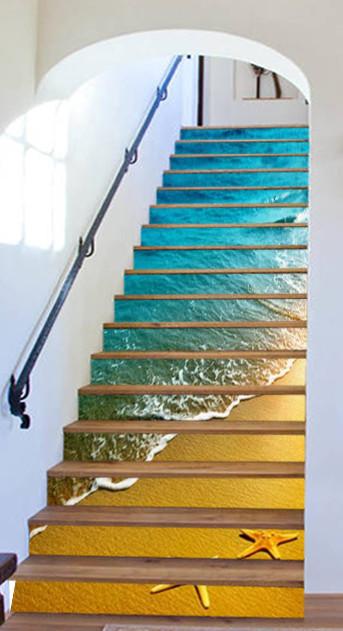 3D Beautiful Beach 797 Stair Risers Wallpaper AJ Wallpaper 