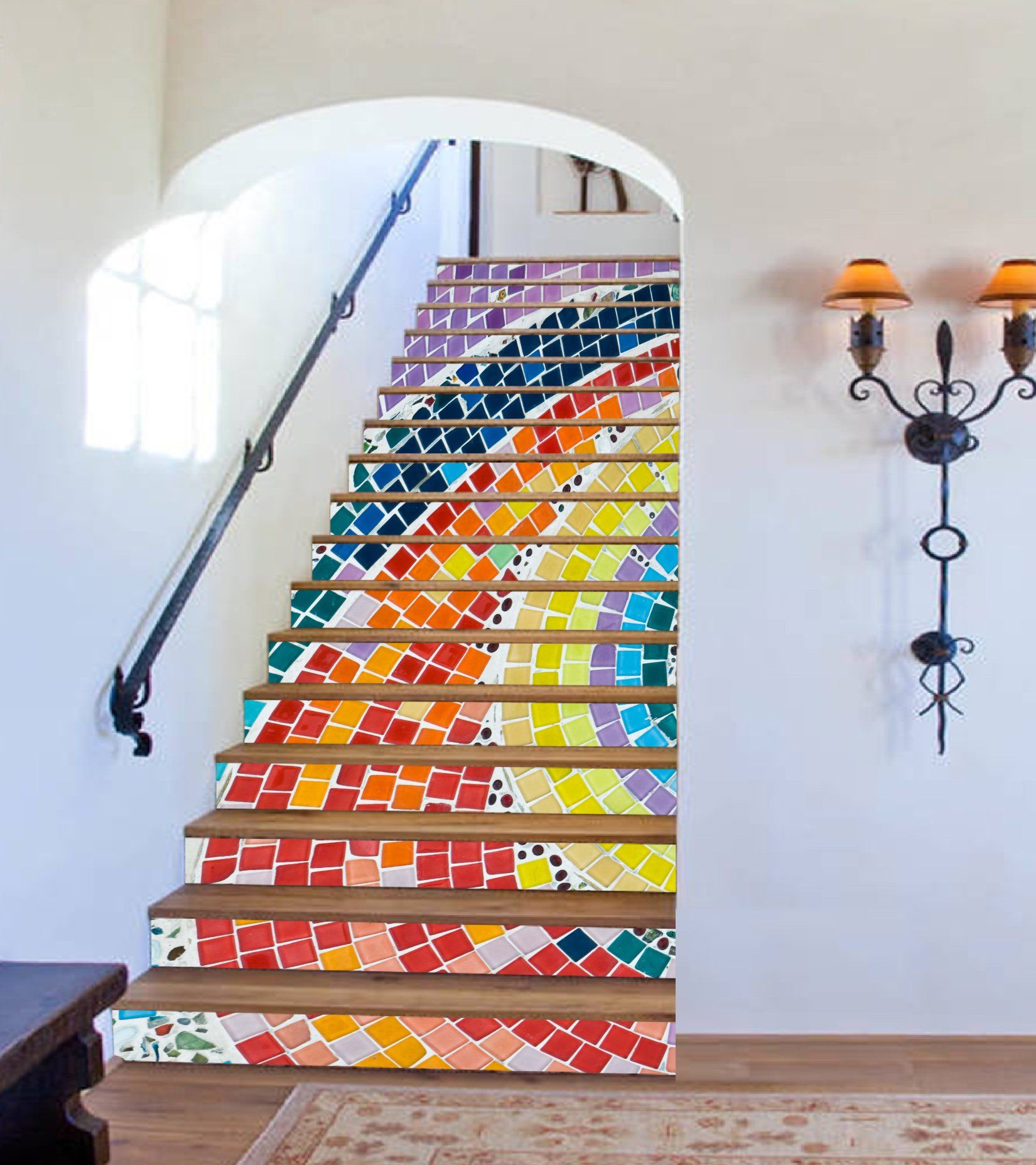 3D Rainbow 391 Stair Risers Wallpaper AJ Wallpaper 