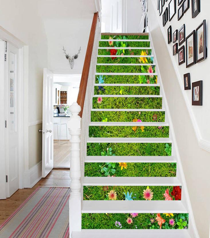 3D Grassland Flowers 576 Stair Risers Wallpaper AJ Wallpaper 